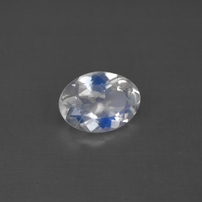 0.92 ct White Rainbow Moonstone Stone, Natural Rainbow Moonstone in Oval Facet Shape for Sale