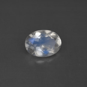 1.01 ct White Rainbow Moonstone Stone, Natural Rainbow Moonstone in Oval Facet Shape for Sale