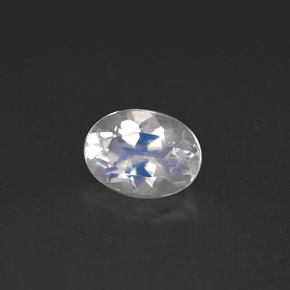 1.14 ct White Rainbow Moonstone Gemstone, Rainbow Moonstone Gem in Oval Facet Shape for Sale.