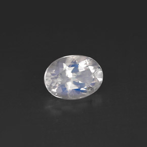 1.14 ct White Rainbow Moonstone Stone, Natural Rainbow Moonstone in Oval Facet Shape for Sale
