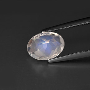 Rainbow Moonstone Gemstone in 8 x 6 mm (calibrated) Size for Sale, Rainbow Moonstone Stone in Blue White Color