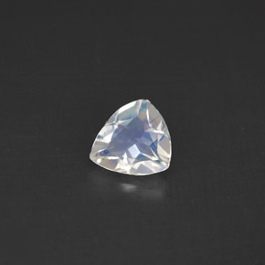 0.51 ct White Rainbow Moonstone Gemstone, Rainbow Moonstone Gem in Trillion Facet Shape for Sale.