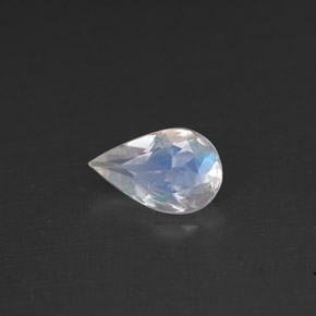 0.66 ct White Rainbow Moonstone Stone, Natural Rainbow Moonstone in Pear Facet Shape for Sale