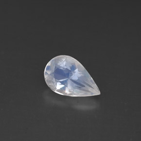 0.70 ct White Rainbow Moonstone Gemstone, Rainbow Moonstone Gem in Pear Facet Shape for Sale.