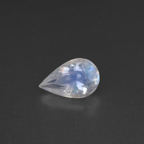 0.70 ct White Rainbow Moonstone Stone, Natural Rainbow Moonstone in Pear Facet Shape for Sale