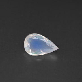 0.61 ct White Rainbow Moonstone Gemstone, Rainbow Moonstone Gem in Pear Facet Shape for Sale.