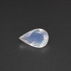 0.61 ct White Rainbow Moonstone Stone, Natural Rainbow Moonstone in Pear Facet Shape for Sale