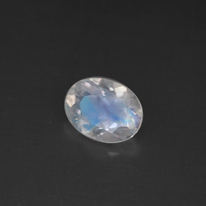 0.92 ct White Rainbow Moonstone Stone, Natural Rainbow Moonstone in Oval Facet Shape for Sale
