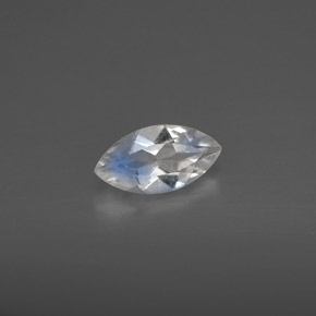 0.49 ct White Rainbow Moonstone Gemstone, Rainbow Moonstone Gem in Marquise Facet Shape for Sale.