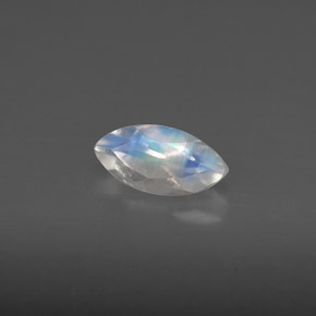 0.56 ct White Rainbow Moonstone Stone, Natural Rainbow Moonstone in Marquise Facet Shape for Sale