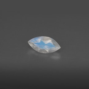 0.47 ct White Rainbow Moonstone Gemstone, Rainbow Moonstone Gem in Marquise Facet Shape for Sale.