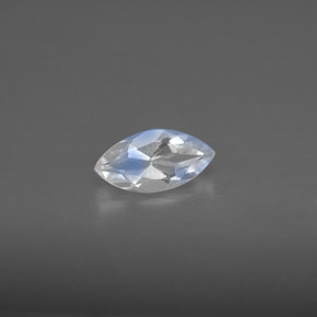 0.46 ct White Rainbow Moonstone Gemstone, Rainbow Moonstone Gem in Marquise Facet Shape for Sale.