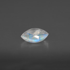 0.51 ct White Rainbow Moonstone Gemstone, Rainbow Moonstone Gem in Marquise Facet Shape for Sale.