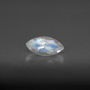 0.59 ct White Rainbow Moonstone Gemstone, Rainbow Moonstone Gem in Marquise Facet Shape for Sale.