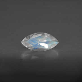 0.59 ct White Rainbow Moonstone Stone, Natural Rainbow Moonstone in Marquise Facet Shape for Sale