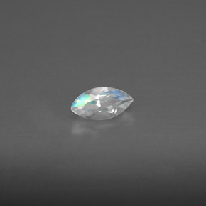 0.24 ct White Rainbow Moonstone Gemstone, Rainbow Moonstone Gem in Marquise Facet Shape for Sale.