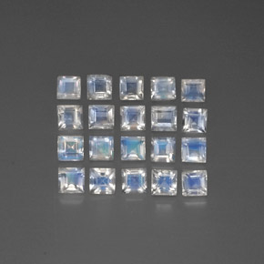 3.4ct Square Facet Blue White Rainbow Moonstone for sale thumb image of 3.4ct Square Facet Blue White Rainbow Moonstone (ID: 297885)