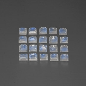 Rainbow Moonstone Gemstones in 3.1 x 3 mm Size for Sale, Rainbow Moonstone Stones in Blue White Color
