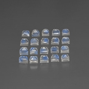 Rainbow Moonstone Gemstones in 3.2 x 3.1 mm Size for Sale, Rainbow Moonstone Stones in Bluish White Color