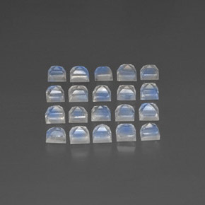 Rainbow Moonstone Gemstone in 3 x 3 mm Size for Sale, Rainbow Moonstone Stone in Blue White Color
