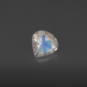 0.35 ct White Rainbow Moonstone Gemstone, Rainbow Moonstone Gem in Pear Facet Shape for Sale.
