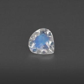 0.36 ct White Rainbow Moonstone Gemstone, Rainbow Moonstone Gem in Pear Facet Shape for Sale.