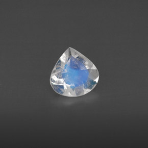 0.36 ct White Rainbow Moonstone Stone, Natural Rainbow Moonstone in Pear Facet Shape for Sale