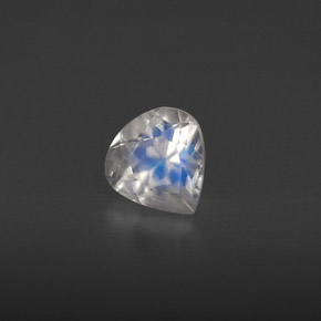 0.44 ct White Rainbow Moonstone Gemstone, Rainbow Moonstone Gem in Pear Facet Shape for Sale.