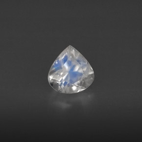 0.44 ct White Rainbow Moonstone Stone, Natural Rainbow Moonstone in Pear Facet Shape for Sale