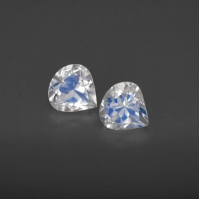0.88 ct White Rainbow Moonstone Gemstone, Rainbow Moonstone Gem in Pear Facet Shape for Sale.