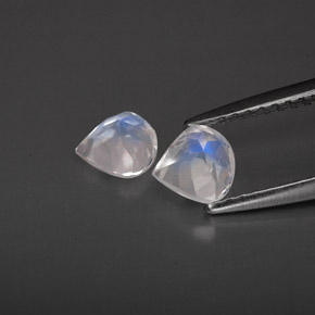 Rainbow Moonstone Gemstone in 5.2 x 5 mm Size for Sale, Rainbow Moonstone Stone in Blue White Color