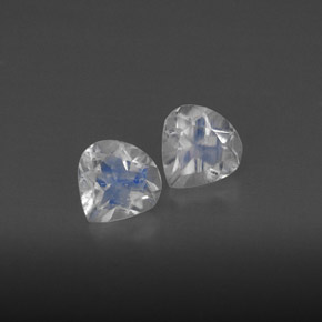 0.84 ct White Rainbow Moonstone Stone, Natural Rainbow Moonstone in Pear Facet Shape for Sale