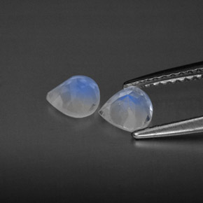 Rainbow Moonstone Gemstone in 5.1 x 5.1 mm Size for Sale, Rainbow Moonstone Stone in Blue White Color