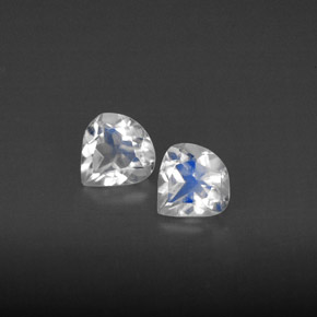 0.64 ct White Rainbow Moonstone Gemstone, Rainbow Moonstone Gem in Pear Facet Shape for Sale.
