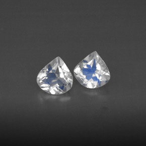 0.64 ct White Rainbow Moonstone Stone, Natural Rainbow Moonstone in Pear Facet Shape for Sale