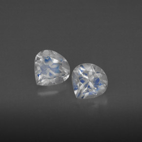 0.85 ct White Rainbow Moonstone Gemstone, Rainbow Moonstone Gem in Pear Facet Shape for Sale.