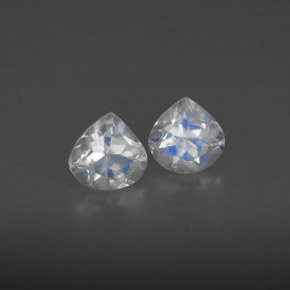 0.85 ct White Rainbow Moonstone Stone, Natural Rainbow Moonstone in Pear Facet Shape for Sale