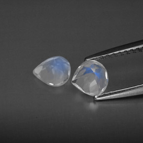 Rainbow Moonstone Gemstone in 5.1 x 5.1 mm Size for Sale, Rainbow Moonstone Stone in Blue White Color