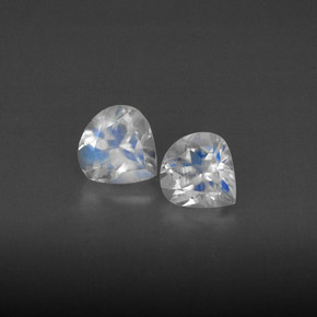 0.80 ct White Rainbow Moonstone Gemstone, Rainbow Moonstone Gem in Pear Facet Shape for Sale.