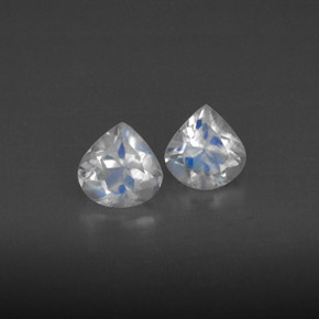 0.80 ct White Rainbow Moonstone Stone, Natural Rainbow Moonstone in Pear Facet Shape for Sale
