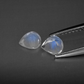 Rainbow Moonstone Gemstone in 5.2 x 4.9 mm Size for Sale, Rainbow Moonstone Stone in Blue White Color