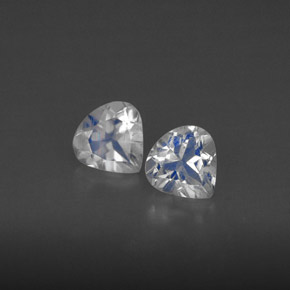 0.77 ct White Rainbow Moonstone Gemstone, Rainbow Moonstone Gem in Pear Facet Shape for Sale.