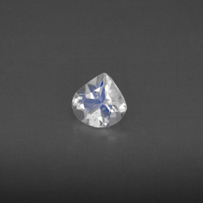 0.39 ct White Rainbow Moonstone Stone, Natural Rainbow Moonstone in Pear Facet Shape for Sale