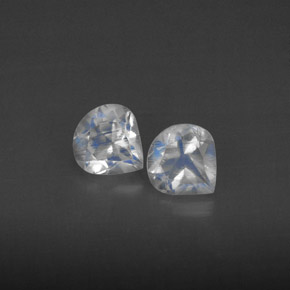 0.80 ct White Rainbow Moonstone Gemstone, Rainbow Moonstone Gem in Pear Facet Shape for Sale.