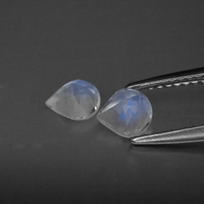 Rainbow Moonstone Gemstone in 5.3 x 5.1 mm Size for Sale, Rainbow Moonstone Stone in Blue White Color