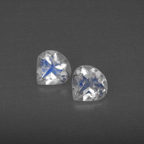0.76 ct White Rainbow Moonstone Gemstone, Rainbow Moonstone Gem in Pear Facet Shape for Sale.
