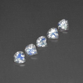1.84 ct White Rainbow Moonstone Gemstone, Rainbow Moonstone Gem in Pear Facet Shape for Sale.
