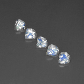 1.84 ct White Rainbow Moonstone Stone, Natural Rainbow Moonstone in Pear Facet Shape for Sale