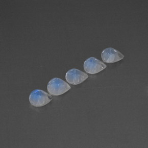 Rainbow Moonstone Gemstone in 5.1 x 5 mm Size for Sale, Rainbow Moonstone Stone in Blue White Color