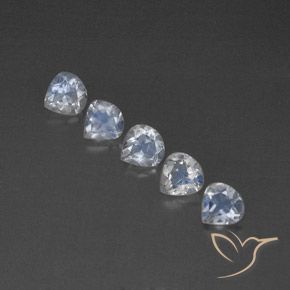 1.86 ctw White Rainbow Moonstone Stones, Natural Rainbow Moonstone in Pear Facet Shape for Sale